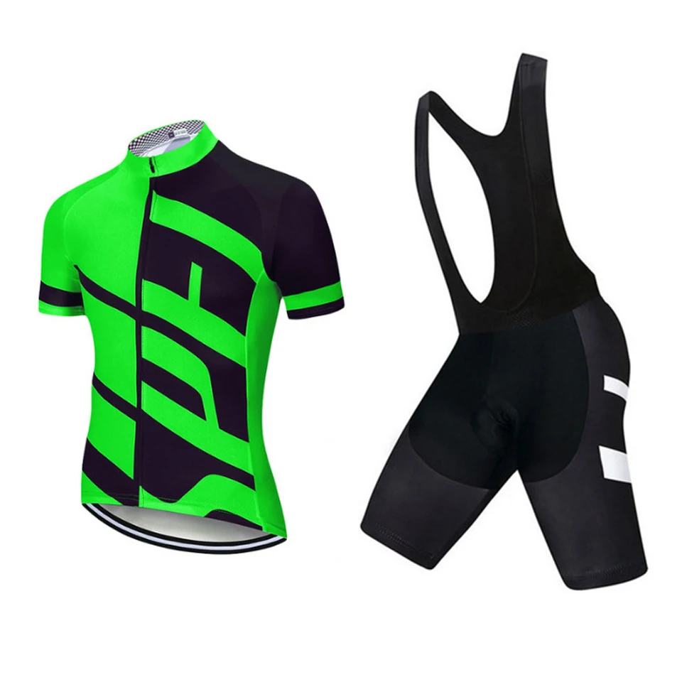 jersey and bib pants Профессиональная команда специализируется на велосипедной футболке Мужская спортивная одежда быстросохнущая и дышащая Roupa Ciclismo короткие велосипедные штаны 9D гелевая подкладка - Цвет: jersey and bib pants