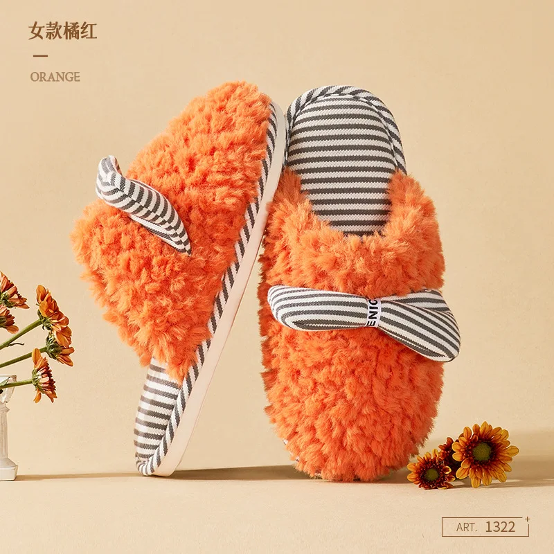 

Men's and Women's New Slippers, Home Couple Shoes, Indoor Non-slip Warmth Plush Slippers, Autumn and Winter New Cotton Slippers