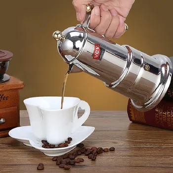 

Moka Coffee Maker Heatable Coffee Pot Portable Espresso Kettle Stainless Steel Filter Italian Coffee Maker Percolator Tool