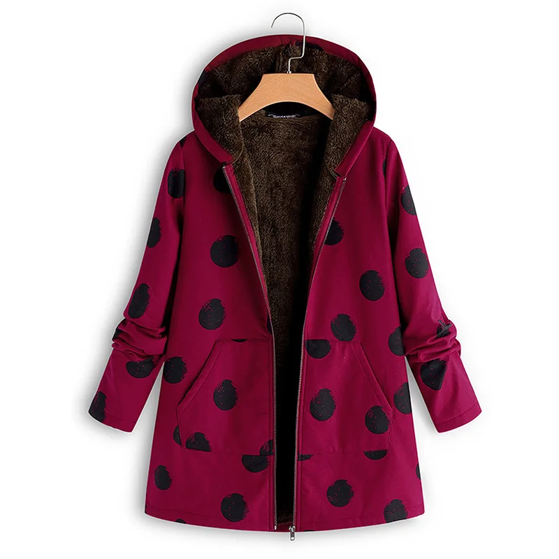 

WOMEN'S Dress Winter Warm Coat Large Size Hooded Long Sleeve Flax Fluffy Zip-up Jacket Women's Casual Coat