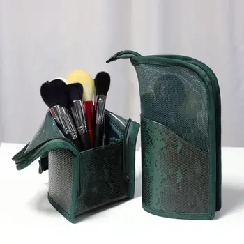 

Durable PU Makeup Brush Organzier Bag Portable Stand-Up Cosmetic Storage Holder Cup for Outdoor Activities Travel