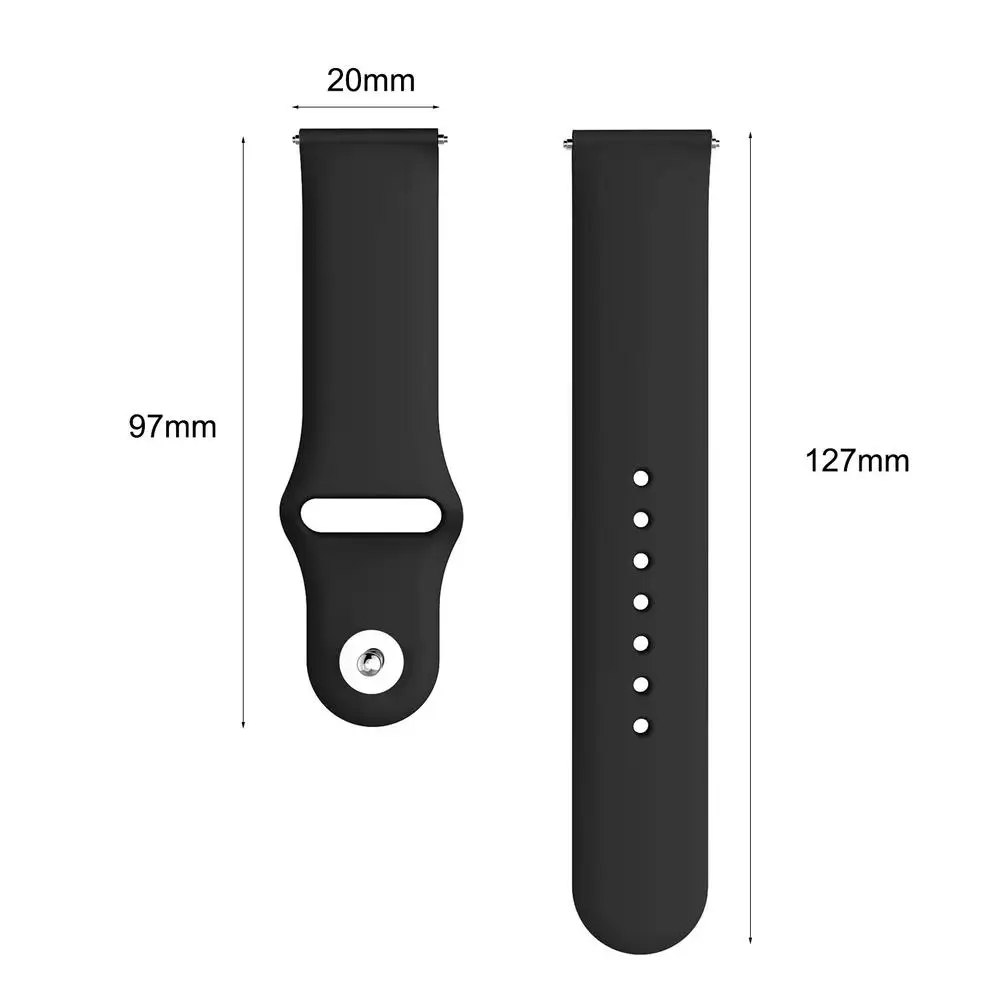 20 мм силиконовый ремешок для часов для samsung Galaxy Active gear S2 Garmin Vivoactive 3 Amazfit часы ремешок аксессуары