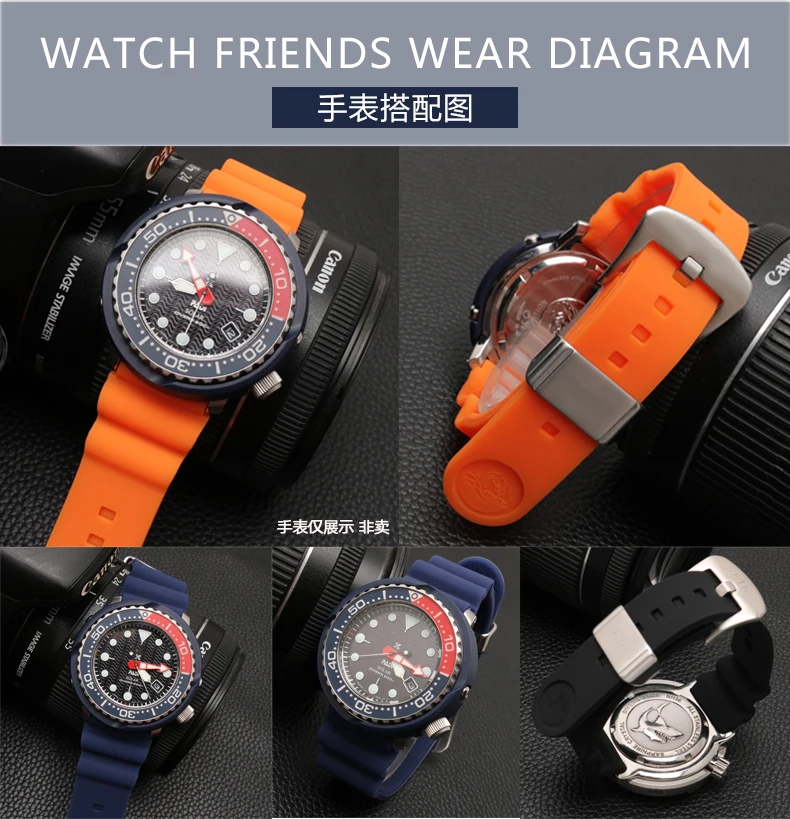 Спортивный водонепроницаемый силиконовый ремешок подходит для SEIKO5/воды ghost/консервированные SNE499J1 20 22 мм с тонкой стальной пряжкой для мужских часов