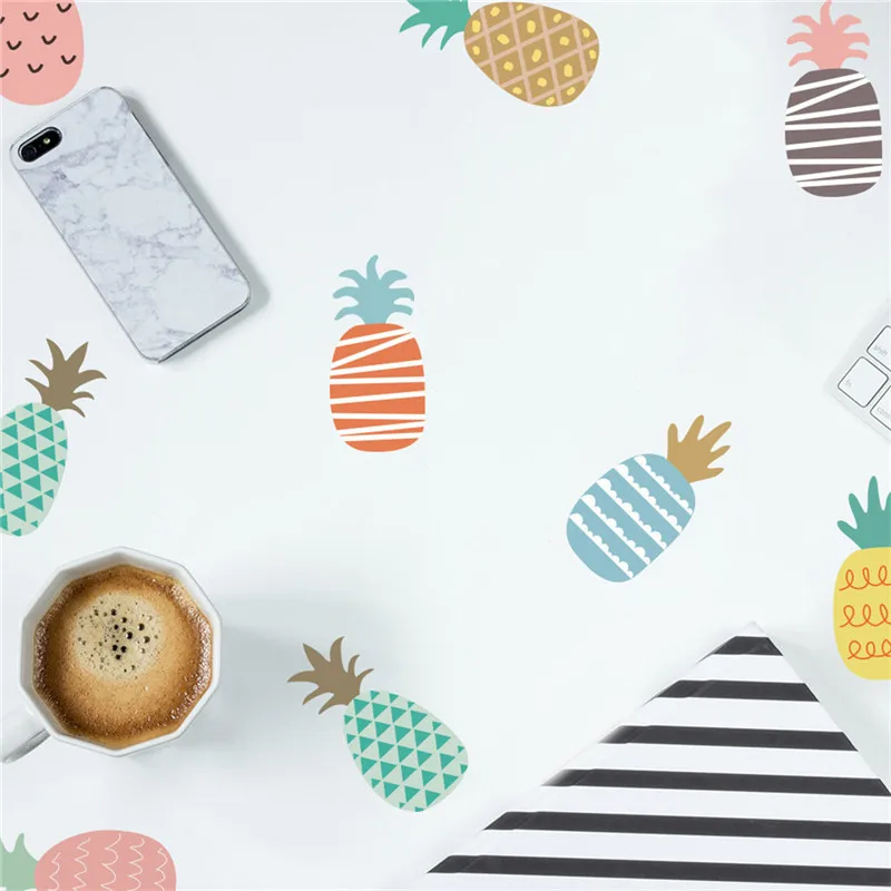 Pineapple Wall Stickers For Kids Room DIY Mobile Creative Wall Window Decoration Stickers Muraux Pour Enfants Chambres 40JUL245