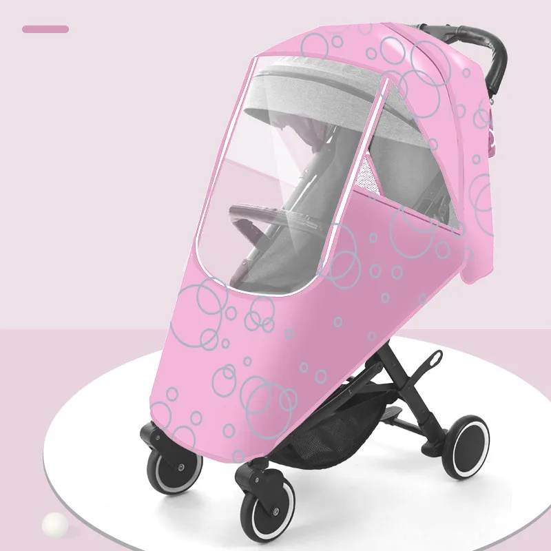 Universal Stroller Rain Cover Waterproof Wind Dust Shield Baby Pushchair Pram Newborn Trolley Protection Accessory Zipper Open baby trend jogging stroller accessories