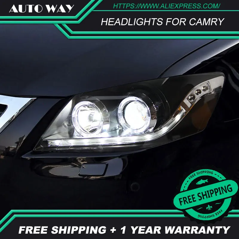 Чехол для автомобиля для Toyota Camry фары 2007-2011Camry светодиодный фонарь DRL Объектив двойной луч H7 HID Xenon bi xenon объектив