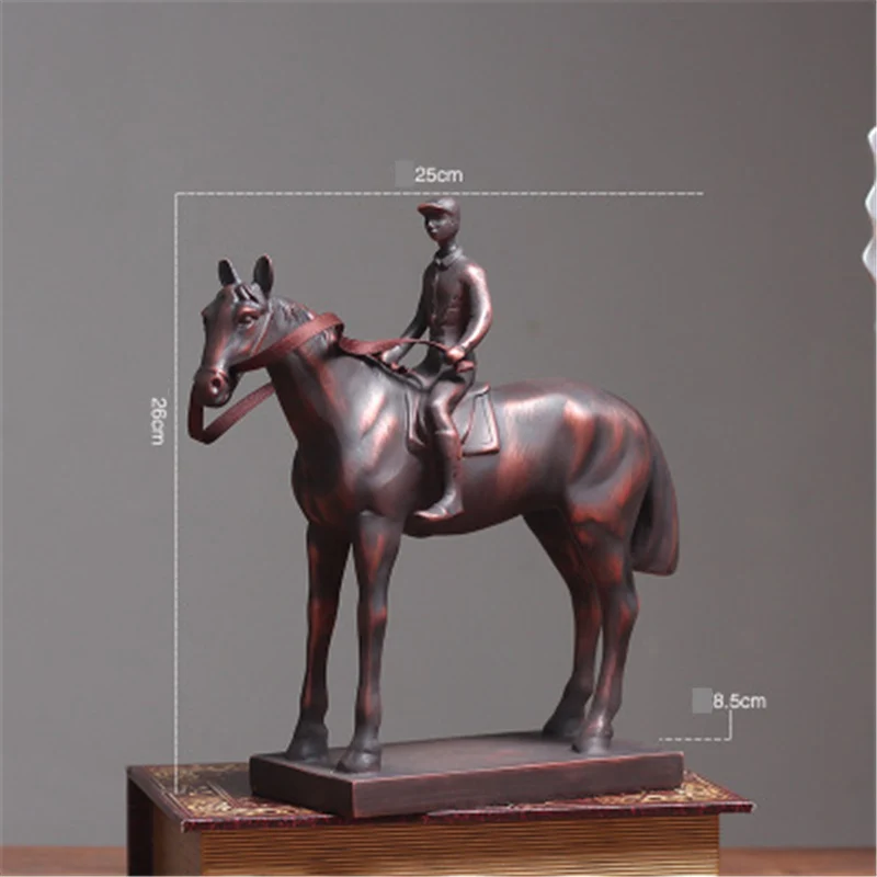 Knight Horse S VILEAD 26 см 33 см смолы рыцарь фигурки лошадей Американская страна творческие украшения для дома кабинет день рождения персонажа животных - Цвет: Knight Horse S