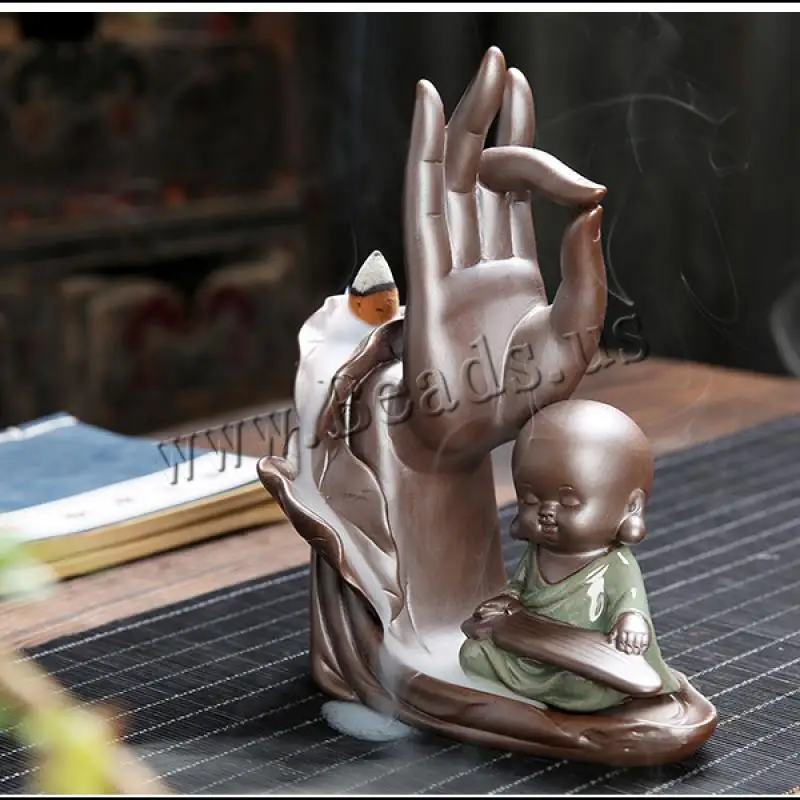 

Backflow Incense Burner Creative Home Decor The Little Monk Small Buddha Censer Incense Burner Holder UseIn Home Teahouse Office
