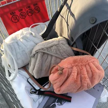 Маленькая мягкая плюшевая Сумка-Кроссбоди для женщин зимний теплый клатч женские кошельки и сумочки мини-сумки через плечо