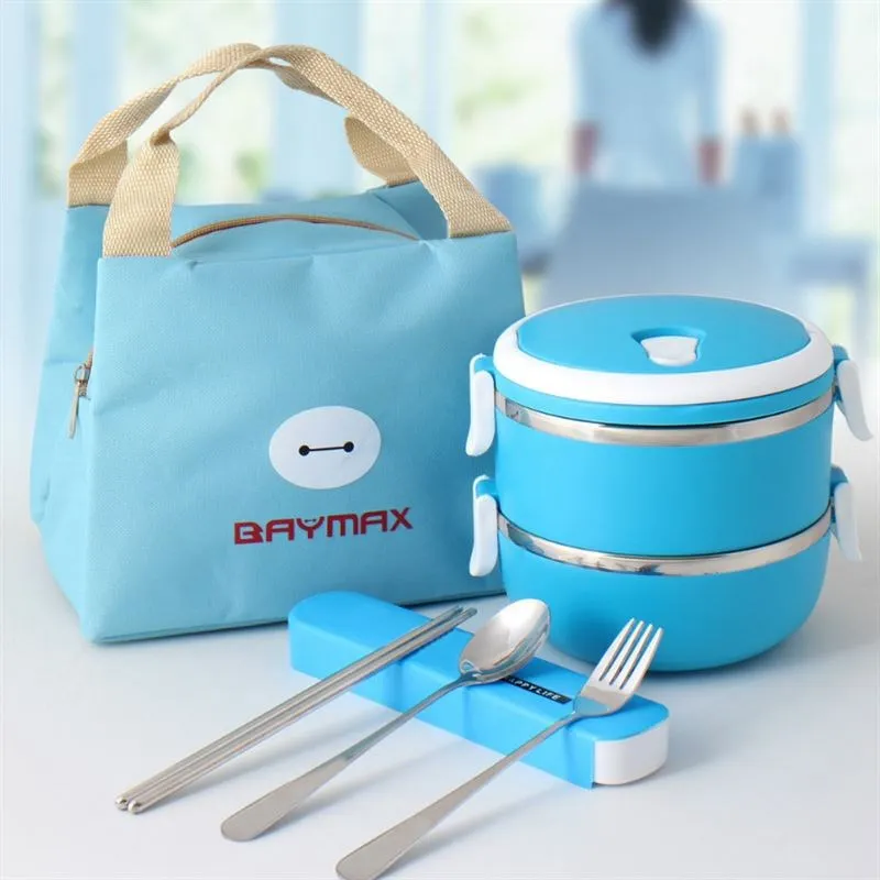 

Stainless Steel Bento Box Cartoon Japanese Style Meal Set BPA Free Children Lunchbox Student Dinnerware Food Storage Container