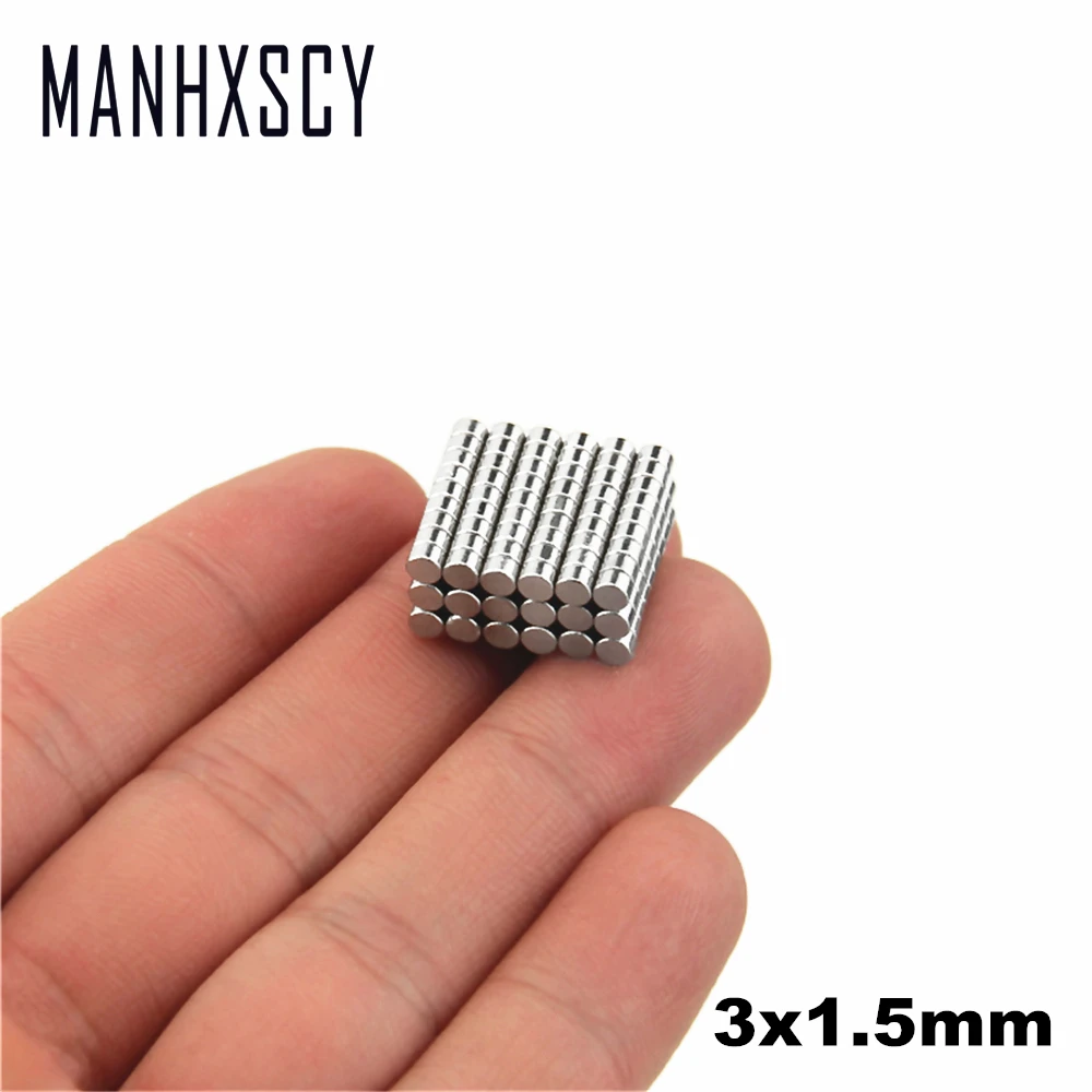 

100pcs Neodymium N35 Dia 3mm X 1.5mm Strong Magnets Tiny Disc NdFeB Rare Earth For Crafts Models Fridge Sticking magnet 3x1.5mm