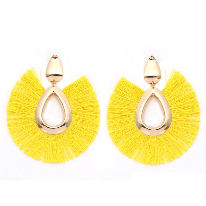 Boho Waterdrop Shaped Tassel Dangle Earrings for Women Party Jewelry