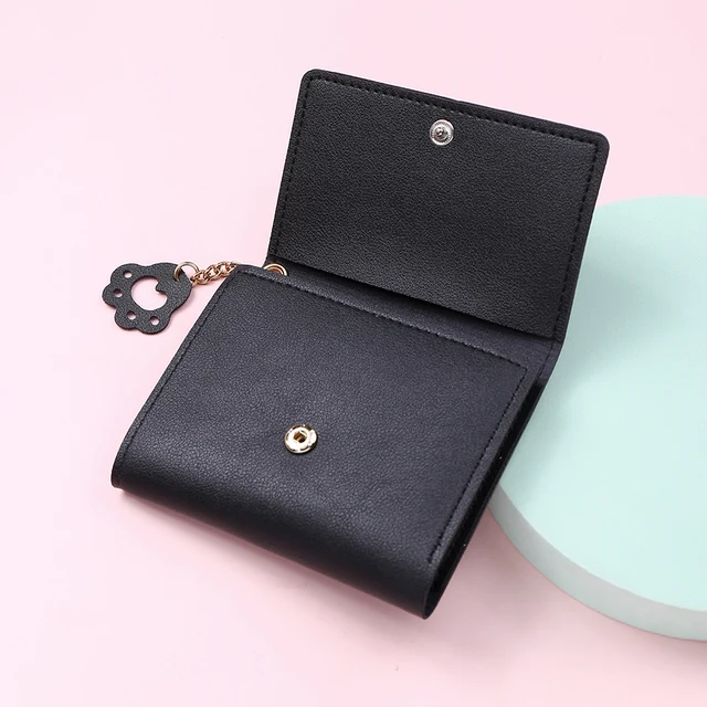 1PC New Women Wallet Cute Cat Short Wallet Leather Small Purse Girls Money Bag Card Holder Ladies Female Hasp 2021 Fashion 3