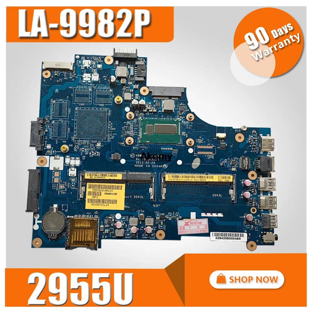 

For Dell Inspiron 15R 5537 3537 Laptop Motherboard CN-0D28MX 0D28MX VBW01 LA-9982P 2955U CPU onboard DDR3