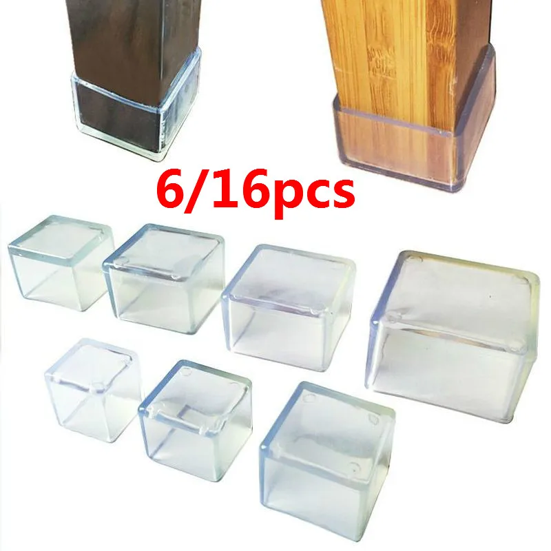 Furniture Silicone Leg Caps Feet Pads Table Chair Leg Floor Feet Cap Cover Protector Transparent Furniture legs afbeelding