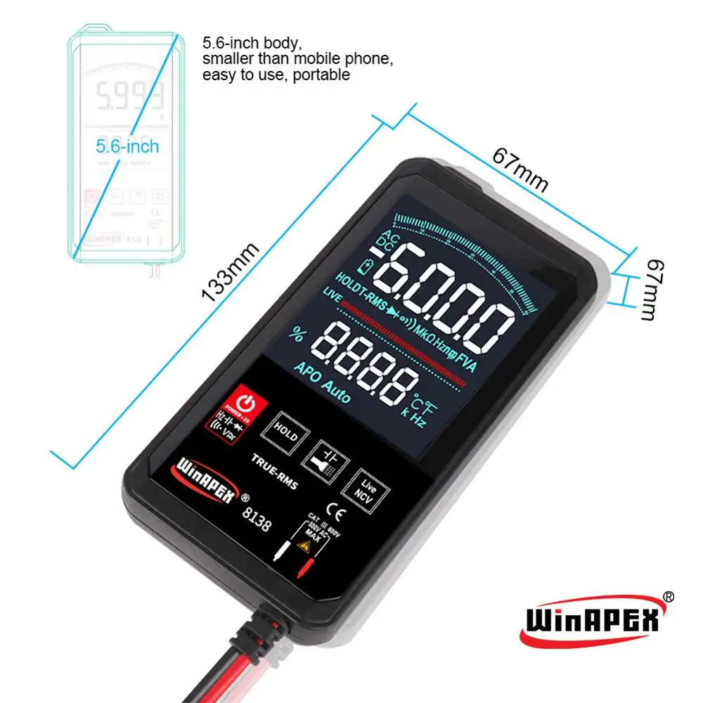 Мультиметр WinAPEX ET8138/8136 с сенсорным экраном цифровой автоматический тестер