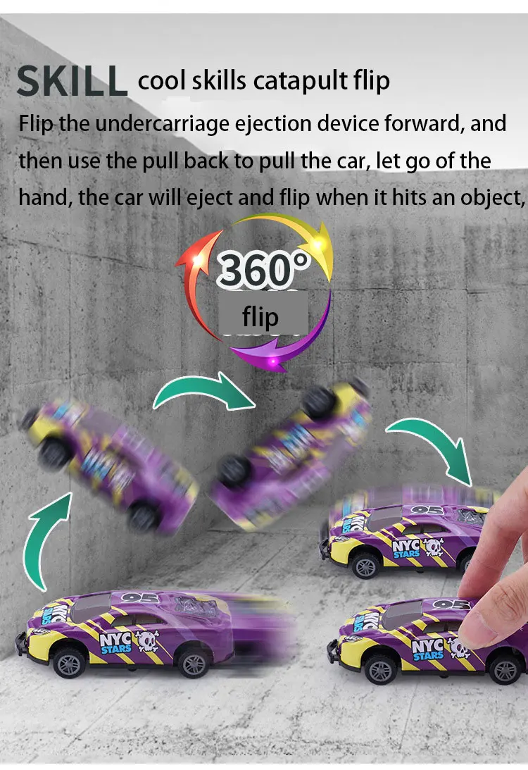 Modelo de Carro Puxar para trás Pequeno Peças Graus Flip Caminhão Basculante Crianças Criativo Mini Veículo Jogo Prêmio Menino Brinquedos 6 - 8 360 7 Computers & Electronics