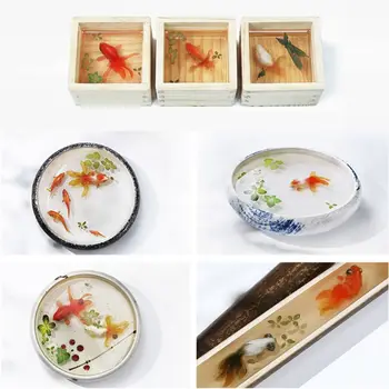 

10Pc 3D Real Goldfish Clear Film Sticker For Resin DIY Painting Jewelry Making