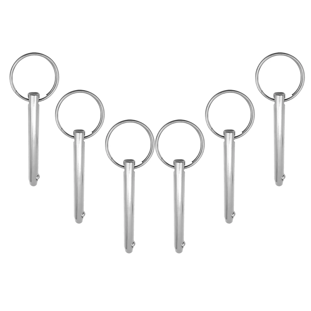 6pcs Stainless Steel Boat Bimini Top Deck Hinge Quick Release Ball Pin 5/16