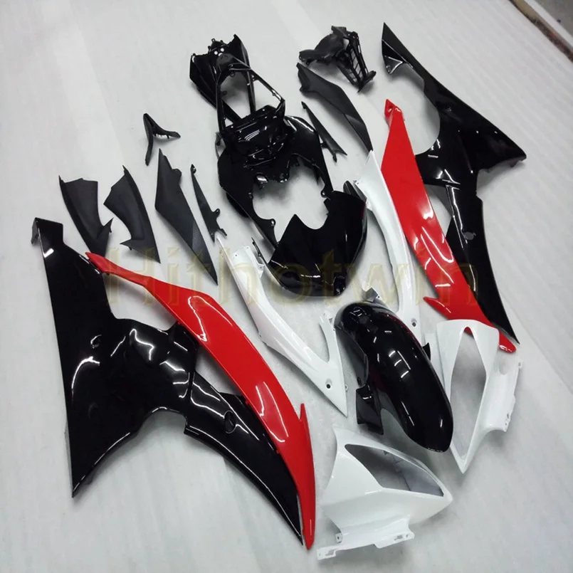 Капот мотоцикла на заказ для YZF-R6 2008- моторные Обтекатели литьевой формы красный черный - Цвет: A