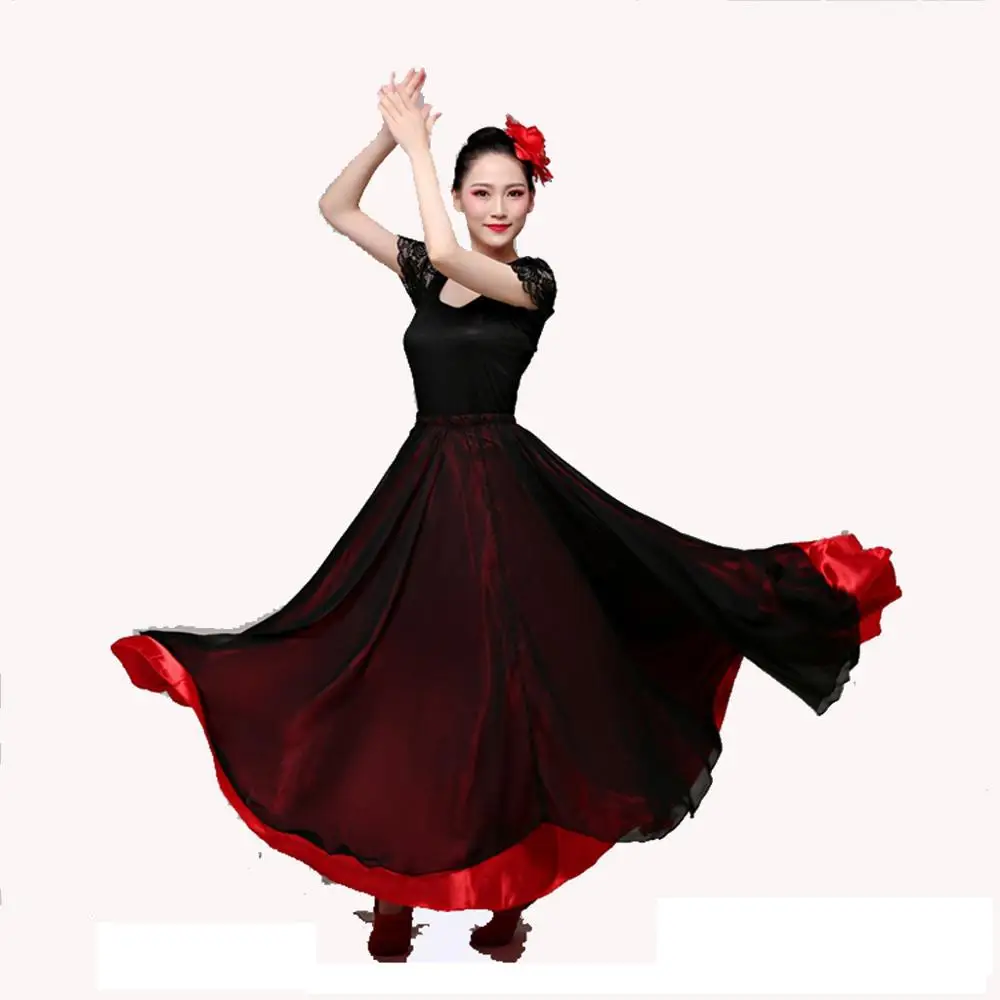 Юбка для танцев Flamenco одежда испанских костюмы фламенко женское платье