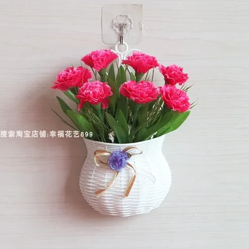 Carnation rose Искусственное растение моделирование настенный цветок горшок Горшечное растение садовое украшение Гостиная Спальня стены цветочный орнамент - Цвет: Carnation rose