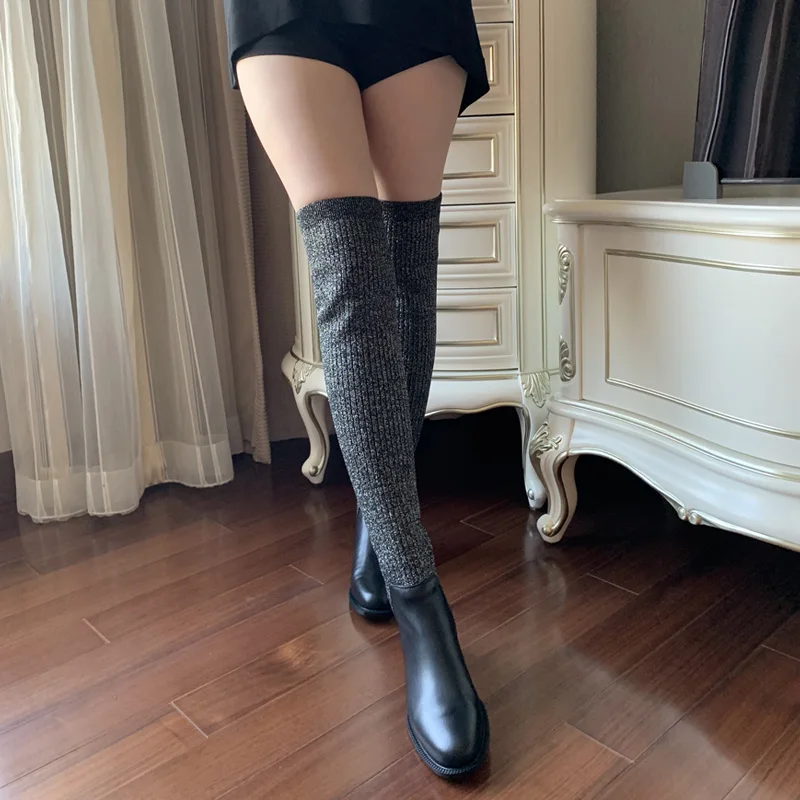 Fairy Stretch Boots Women 2019 Winter Models Net Red Street Beats Riders Boots Thin Boots Over the Knee Socks Fashion Cool Boots