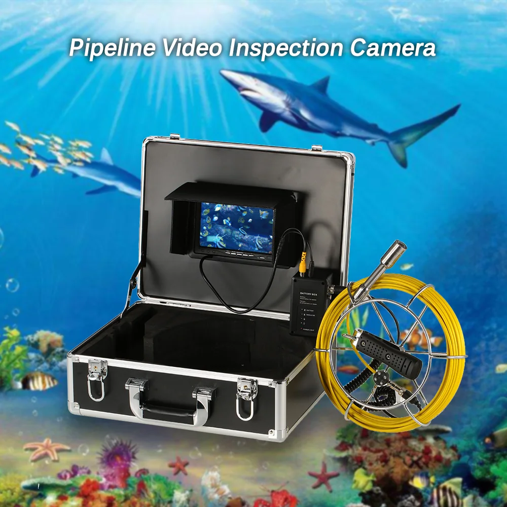 

Fishing Finder Waterproof Underwater Drain Pipe Sewer Industrial 30m Cable 7" LCD Monitor Pipeline Video Inspection Camera