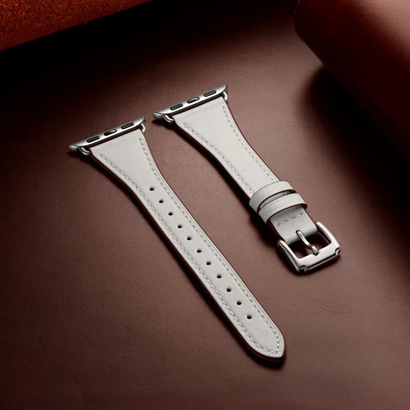 ASHEI ремешок из натуральной кожи для часов Apple Watch Series 5/4 44 мм 40 мм Ремешки для наручных часов iWatch Apple Watch 42 мм 38 мм серия 3/2/1 - Цвет ремешка: B