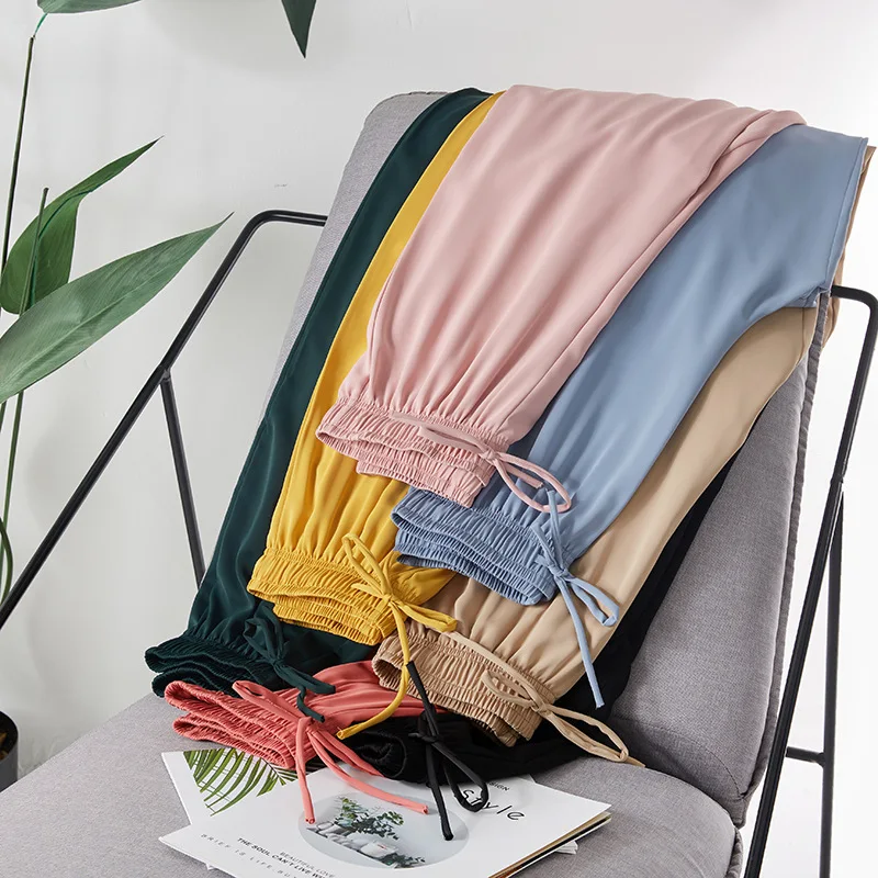 Spring Summer pants 2020 Fairy Cool Pants Drawstring Capri-Pants Bloomers Beam Feet Casual Thin Light Pants Women sweatpants Spring Summer pants 2020 Fairy Cool Pants Drawstring Capri-Pants Bloomers Beam Feet Casual Thin Light Pants Women sweatpants