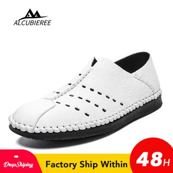 

2020 New Classic Leather Men Shoes Outdoor Summer Breathable Casual Shoes Sandals For Men Handmade Summer Sandals 48 Size