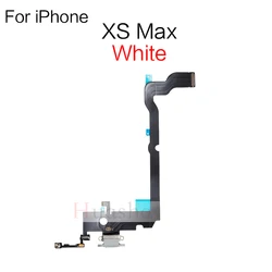 Premium Charging USB Port Dock Connector Flex Cable with Microphone and Audio Jack (XS Max White)