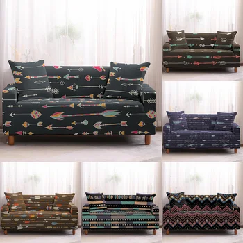 

NEW Arrow Pattern Stretch Sofa Cover for Living Room Universal Sectional Couch Slipcover Elastic Sofa Cover 1/2/3/4 Seater