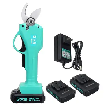 

21V Cordless Pruner Scissors Electric Rechargeable Pruning Shears Fruit Tree Pruning Cutter Scissors w/1 or 2 Li-ion Battery