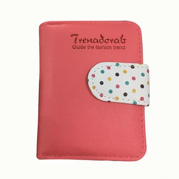 

Women Wallets Polka Dots Leather Zipper Wallet Multiple Cards Holder Wallet For Girls