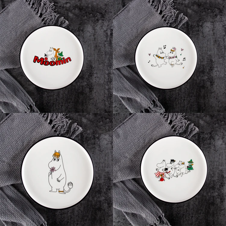 Скандинавский стиль Moomin 8 дюймов стейк керамическая тарелка рисовая чаша ложка Amy Shili мультфильм керамическая детская посуда