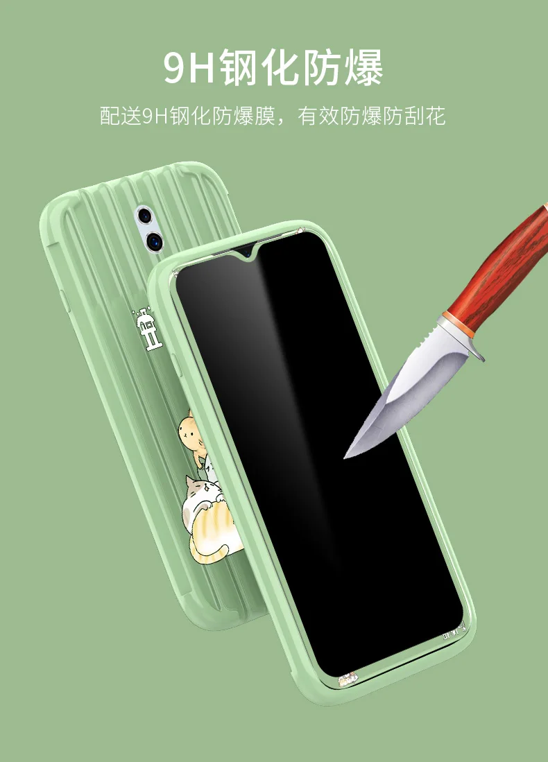 Screen Protector Case for OPPO Reno Z case cover front Toughened glass membrane and TPU back |