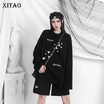 

XITAO Print Pattern T Shirt Fashion New 2020 Spring Pullover Small Fresh Loose Pullover Goddess Fan Casual Elegant Tee DMY3012