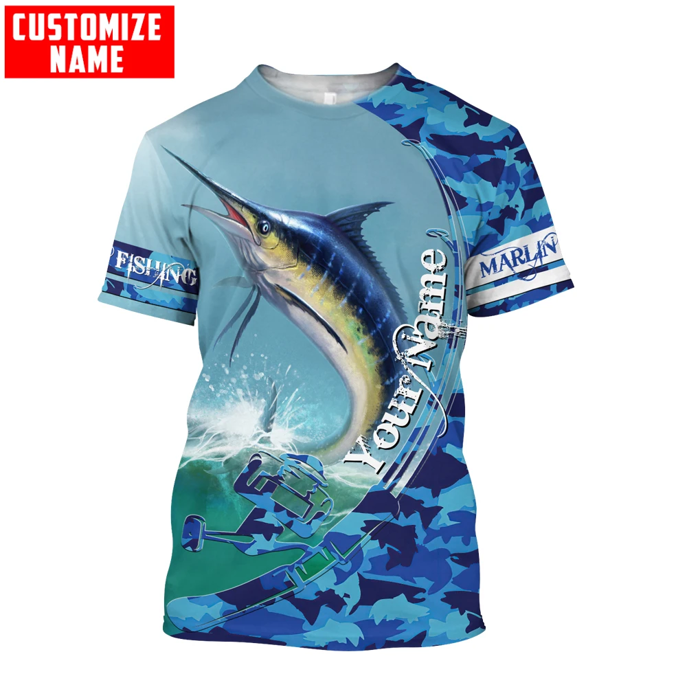 Custom name Tuna fishing Camo 3D Printing Mens t shirt Cool Summer Fashion  Unisex Short sleeve T-shirt Casual Tee tops TX242