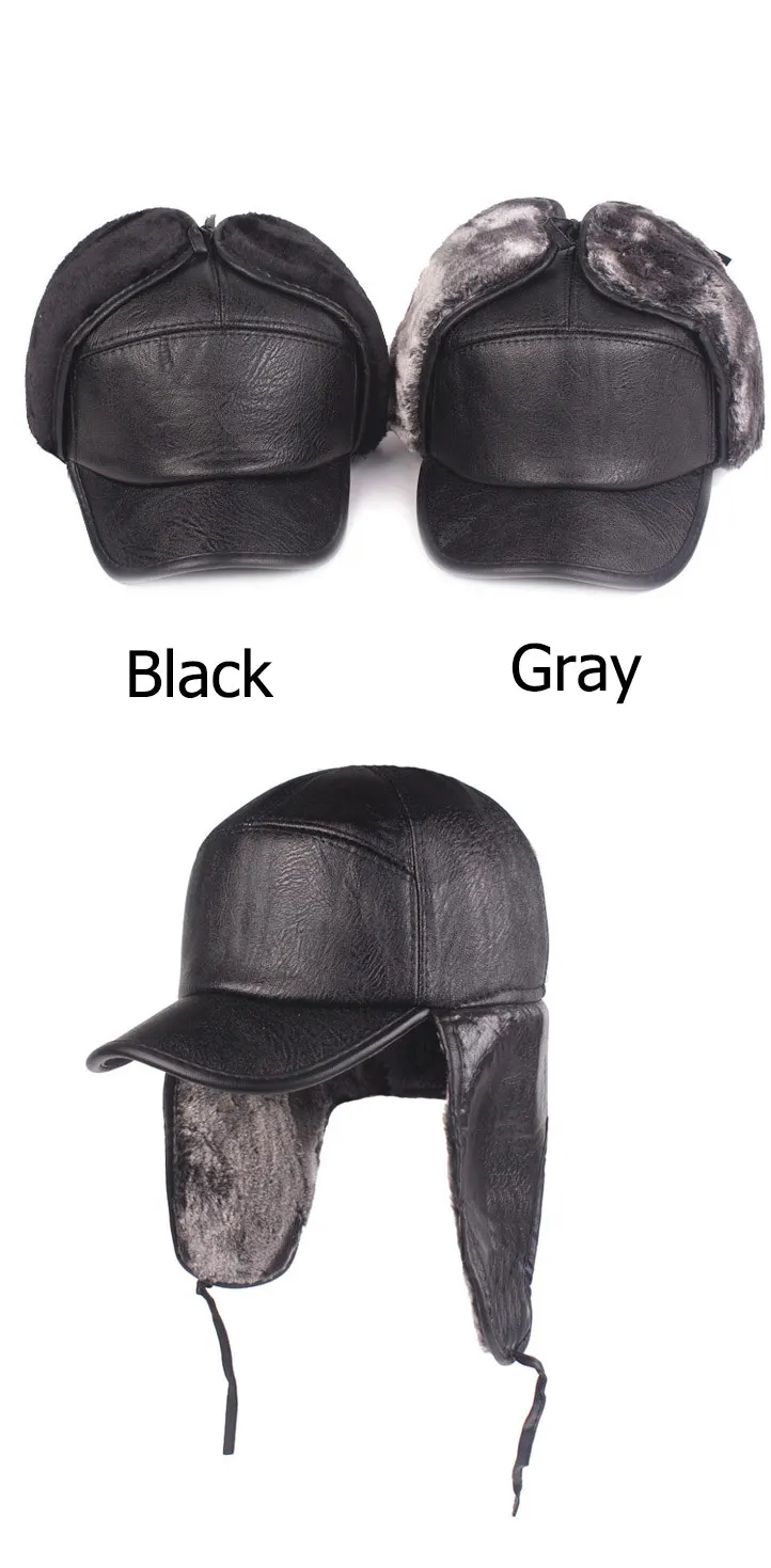 RoxCober Army Military Bomber hats Pilot Trapper шапка авиатора кожаная зимняя шапка-ушанка теплая Бейсболка зимние шапки шапка