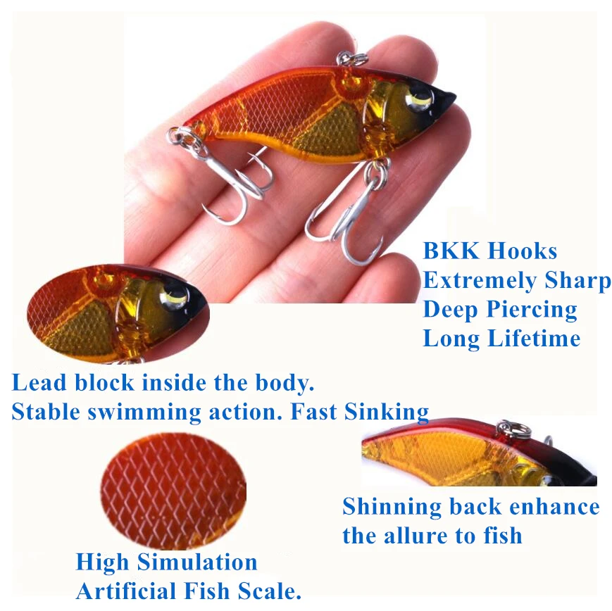 5 см 15 г искусственная, жесткая, для рыбалки Тонущая приманка Vibe высокая имитация 3D глаза Вибрирующая приманка Lipless Crankbait