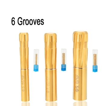 

6 Flutes Spiral Reamer 5.81/7.92/9.35mm Push Rifling Buttons Double Layer Blade Reamer For Rifled Barrel Machine Tool Reamer