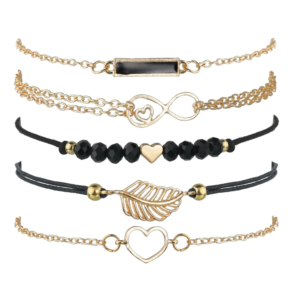 MissCyCy Boho 5 шт./компл. Браслеты& браслеты для Для женщин богемные Винтаж Браслеты с бисером комплект модные Многослойные аксессуары Bijoux(украшения своими руками