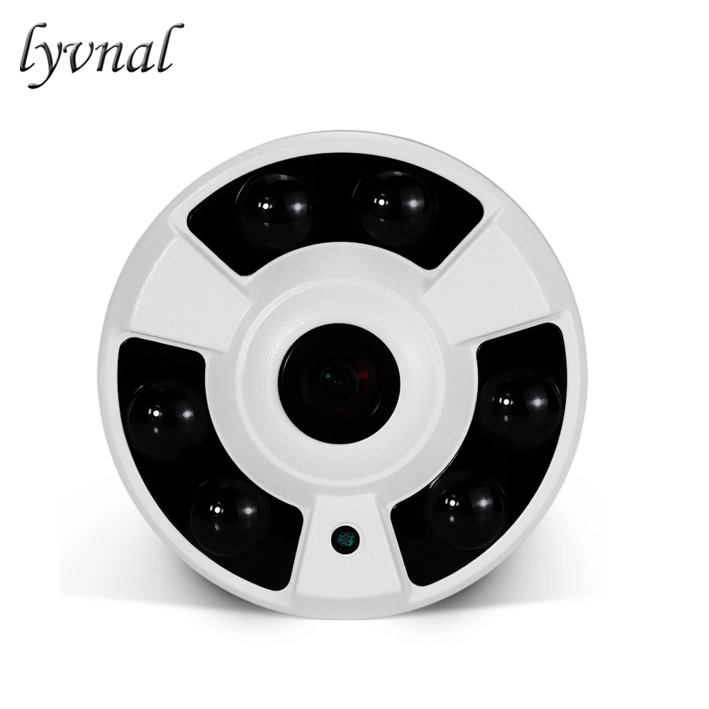 

LYVNAL hd sony 1080p ip camera poe 48v p2p onvif cctv Security camera fisheye lens 1.7mm full view 720p poe ip camera