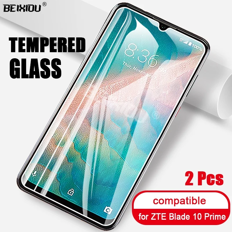 

2 PCS Full Tempered Glass For ZTE Blade 10 Prime Screen Protector tempered glass on the for ZTE Blade 10 Prime Protective Film