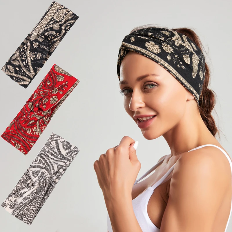 WomenPaisleyHeadbandsHairAccessoriesGirlsCottonMakeupHairBand