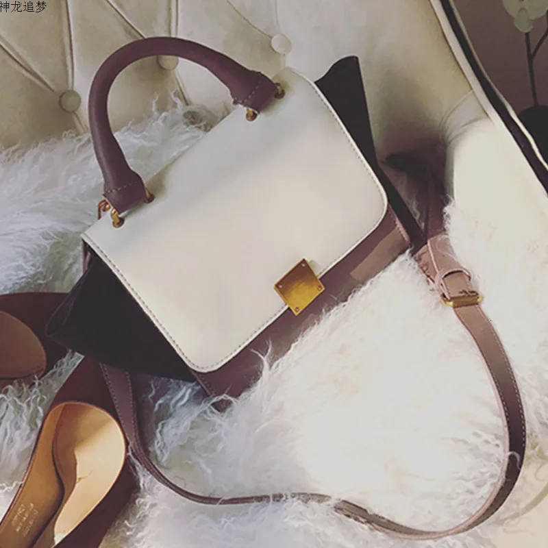 

Women's Messenger Bag Elegant Simple Portable Bat Shoulder Tote Bag Combat Color Wings PU Leather Crossbody Bags Women Capacity