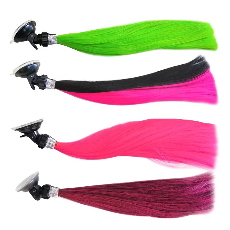 

CDCOTN 1PCS Fashion Motorcycle Helmet Braids DIY Diamond Woman Braids Wig For Motorbike Helmets Sucker Decoration Car Styling