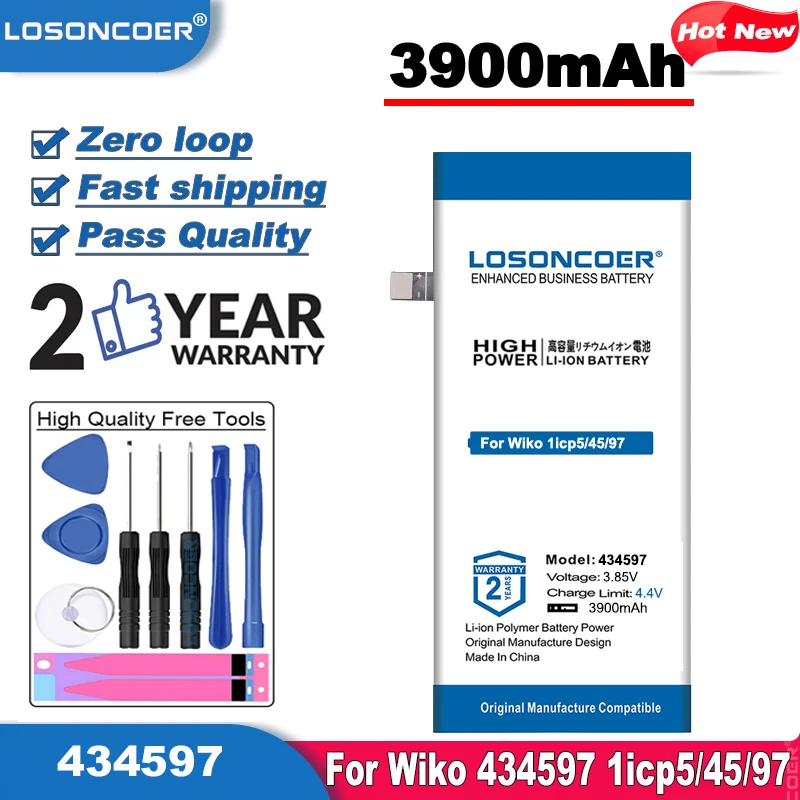 LOSONCOER High Quality Battery 3900mAh 434597 for Wiko 1icp5/45/97 | Мобильные телефоны и аксессуары