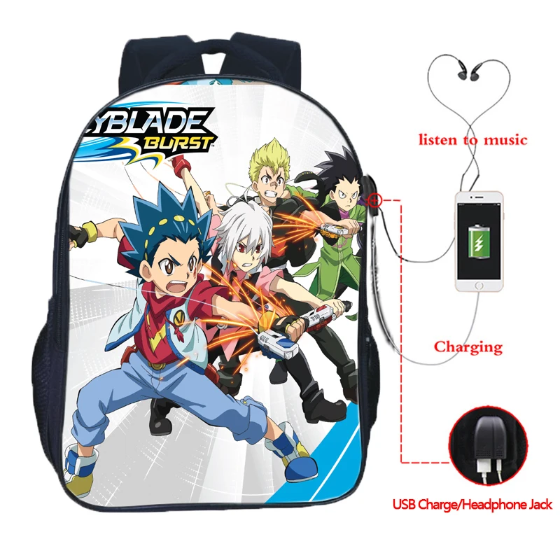 Beyblade USB зарядка студенческий школьный рюкзак мальчики девочки ранец красивый школьный модный рюкзак для подростков мужчин - Цвет: 16